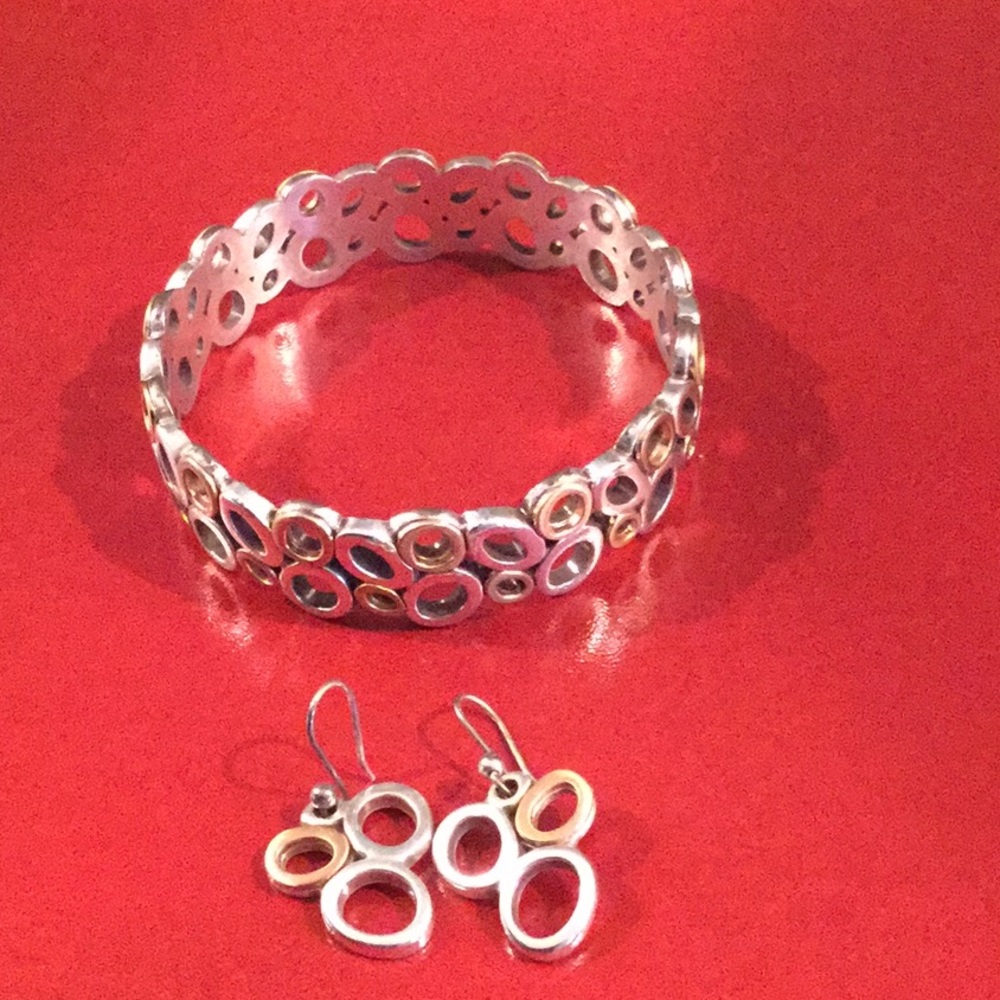 Brighton  2-tone Bangle and Earring Set
